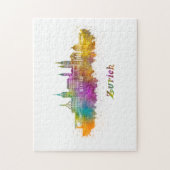 チューリッヒの地平線 水彩画 ジグソーパズル (縦)