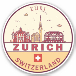 チューリッヒスイスシティスカイラインエンブレム シール