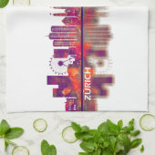 チューリッヒスイススカイライン キッチンタオル (折り畳み)