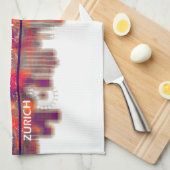 チューリッヒスイススカイライン キッチンタオル (四つ折り)