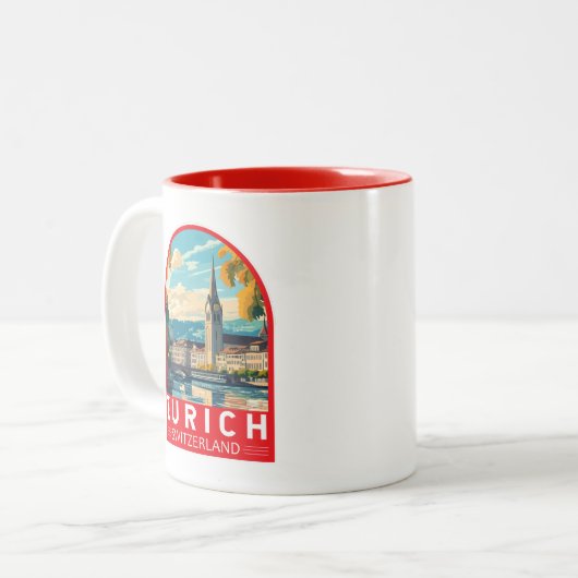 チューリッヒスイストラベルアートエンブレム ツートーンマグカップ (正面左)