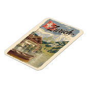 チューリッヒスイスパインターリートラベルアートヴィンテージ マグネット (左側)