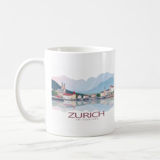 チューリッヒスイスレイクチューリッヒパステルトラベル コーヒーマグカップ (左)