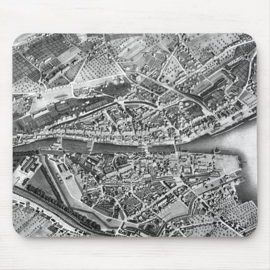 チューリッヒスイス連邦共和国(1850年)のヴィンテージの地図 マウスパッド (正面)