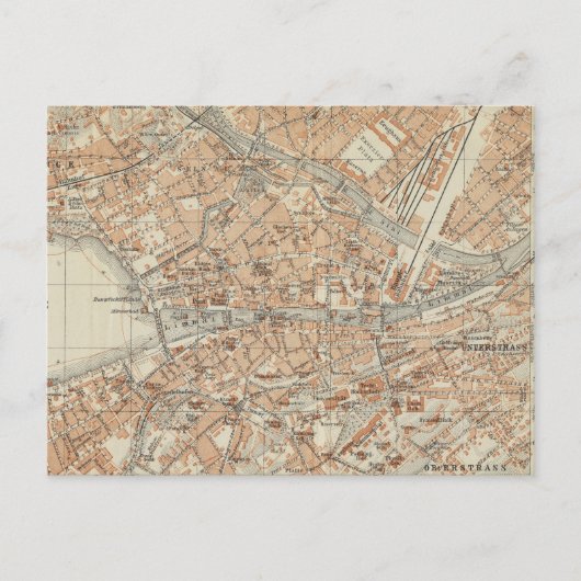 チューリッヒスイス連邦共和国(1913年)のヴィンテージの地図 ポストカード (正面)