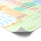 チューリッヒトラベルアート，スイス，ブルーレトロ旅行 ポスター (角)