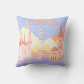 チューリッヒ旅行アート、スイス旅行アート クッション (裏面)