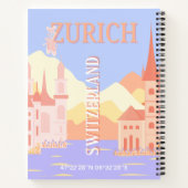 チューリッヒ旅行アート、スイス旅行アート ノートブック (裏面)