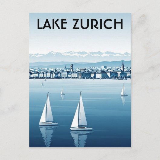 チューリッヒ湖 スイス 旅行 ポストカード (正面)