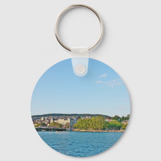 チューリッヒ湖、ベルビューBellewue橋 キーホルダー (正面)