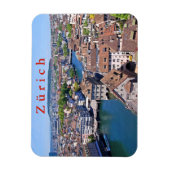 チューリッヒ。グロスモンスタータワーからのパノラマ。 マグネット (縦)