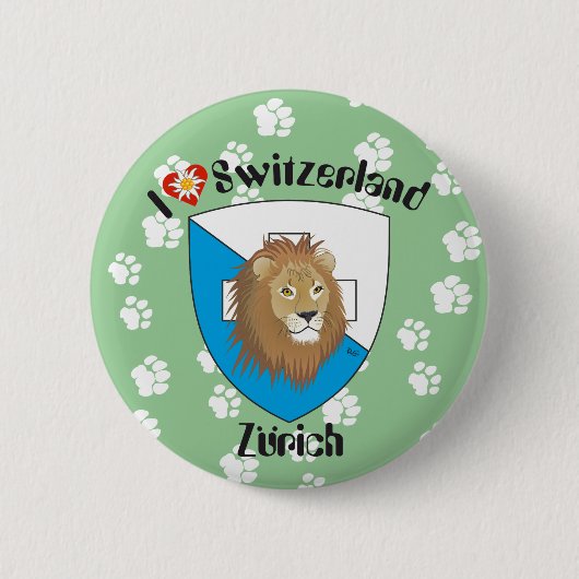 チューリッヒ・シュウィズ・スイス・ボタン 缶バッジ (正面)