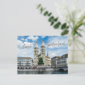 チューリッヒ・スイスのグースムンスター教会 ポストカード (スタンド正面)