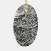 チューリッヒ・スイスのヴィンテージの地図（1850年） セラミックオーナメント (右)