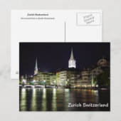 チューリッヒ・スイスリンマット川はがき ポストカード (正面/裏面)
