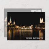 チューリッヒ・スイス・ナイトライト・ポストカード ポストカード (正面/裏面)