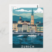 チューリッヒ・スイス ポストカード (正面/裏面)