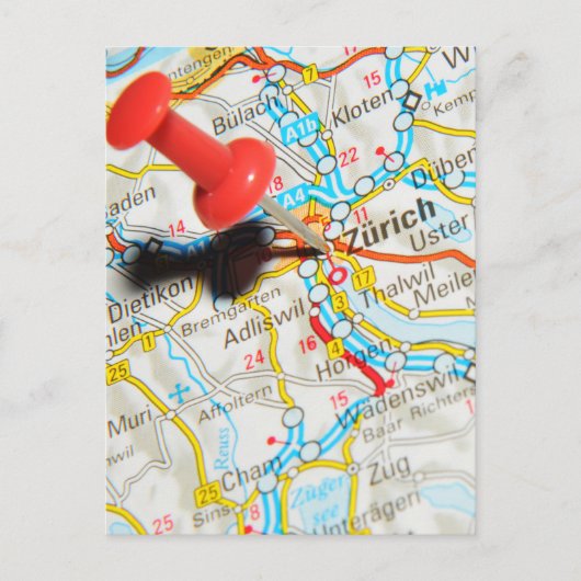 チューリッヒ，スイス ポストカード (正面)