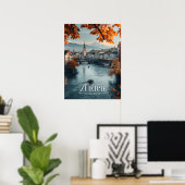 チューリッヒ、スイス：ヴィンテージ旅行 ポスター (ホームオフィス)