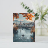 チューリッヒ、スイス:ヴィンテージ旅行 ポストカード (スタンド正面)