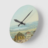 チューリッヒ、c.1840 (w/c)の眺め ラウンド壁時計 (傾斜)