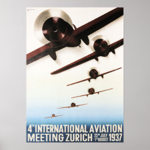 チューリッヒINT.航空ミートヴィンテージ飛行機ポスター ポスター