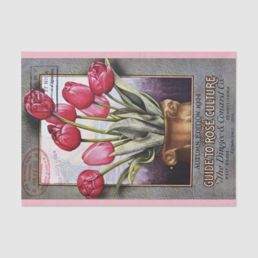 チューリップおよびバラカタログ10" X 15"ティッシュペーパー 薄葉紙 (正面)