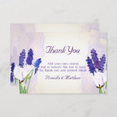 チューリップおよびラベンダーのサンキューカード サンキューカード (正面/裏面)