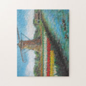 チューリップおよび風車の絵画 ジグソーパズル (縦)