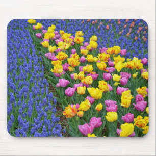 チューリップおよびbluebellsの花園 マウスパッド