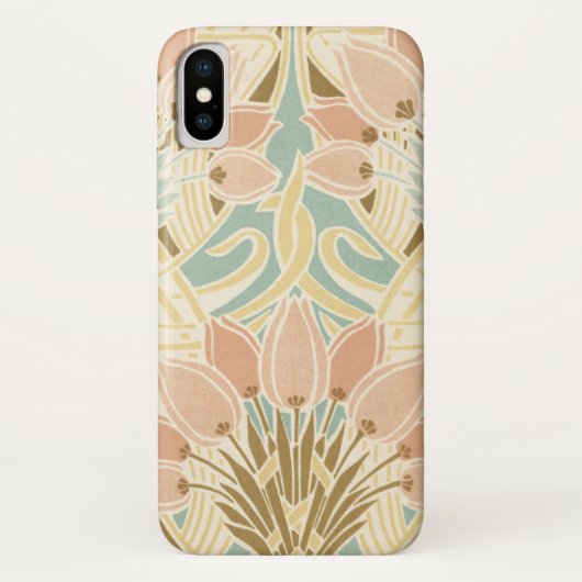 チューリップかわいらしアールヌーボー花柄 Case-Mate iPhoneケース (裏面)
