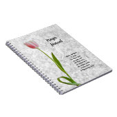 チューリップかわいらしフラワーヴィンテージスタイル祈りの言葉ジャーナル ノートブック (右側)