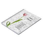 チューリップかわいらしフラワーヴィンテージスタイル祈りの言葉ジャーナル ノートブック (左側)