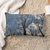 チューリップかわいらしポプラの木々曇りスカイランバー ランバークッション (ブランケット)