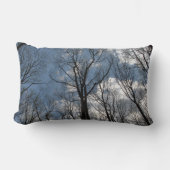 チューリップかわいらしポプラの木々曇りスカイランバー ランバークッション (正面)