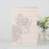 チューリップが付いている並べられた紙 便箋 (スタンド正面)