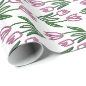 チューリップが付いている花の手描きのパターン ラッピングペーパー (ロールコーナー)