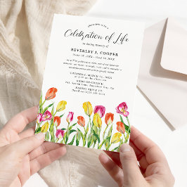 チューリップが咲き誇る美しい記念碑 招待状