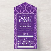 チューリップが紫の柄のガラのディナーイベント オールインワン招待状 (内側)