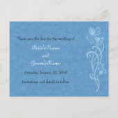 チューリップつる植物オンブルー日付はがきを保存 案内ポストカード (裏面)