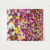 チューリップでいっぱいの畑 タペストリー (正面(横))