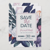 チューリップとウォーター・ユリ お楽しみに ご招待 招待状 (正面/裏面)