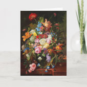 チューリップとカーネーションのバラの花の静物生活 カード (正面)