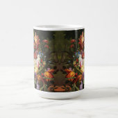 チューリップとカーネーションのバラの花の静物生活 コーヒーマグカップ (中央)