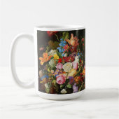 チューリップとカーネーションのバラの花の静物生活 コーヒーマグカップ (左)