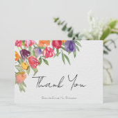 チューリップとグリーン ブライダルシャワーの感謝カード サンキューカード (スタンド正面)