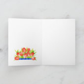 チューリップとティーカップのグリーティングカード カード (内部)