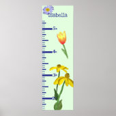 チューリップとデイジー成長図 ポスター (正面)