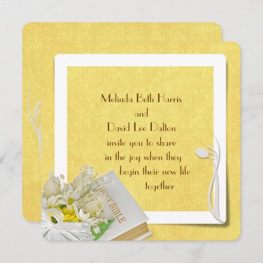 チューリップとデイジー 招待状 (正面/裏面)