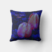 チューリップとハート抽象芸術 パーソナライズされた クッション (裏面)